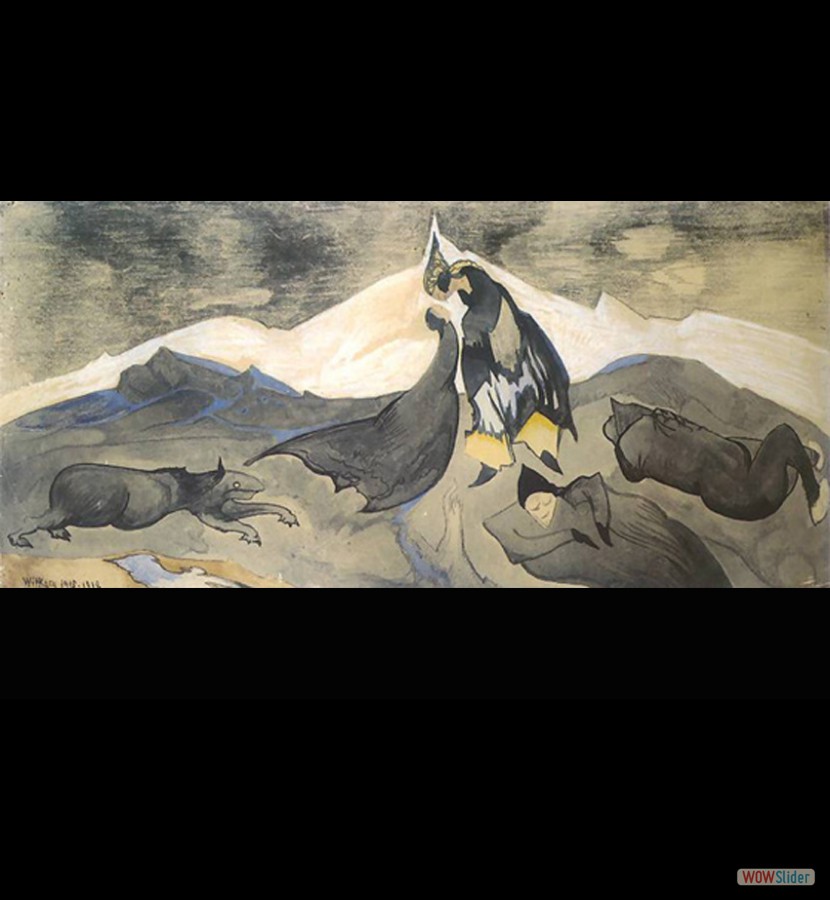Beso de un príncipe mongol en un desierto helado - 1915-1918